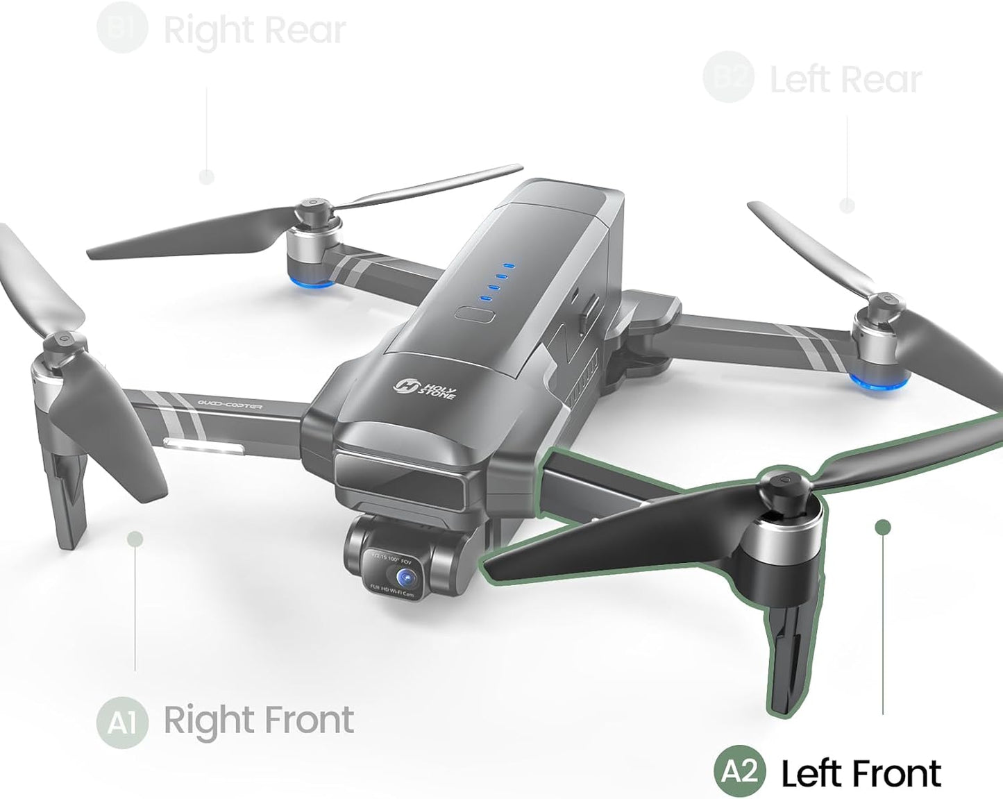 Holy Stone HS600 wire FPV version and HS600D front left arm position