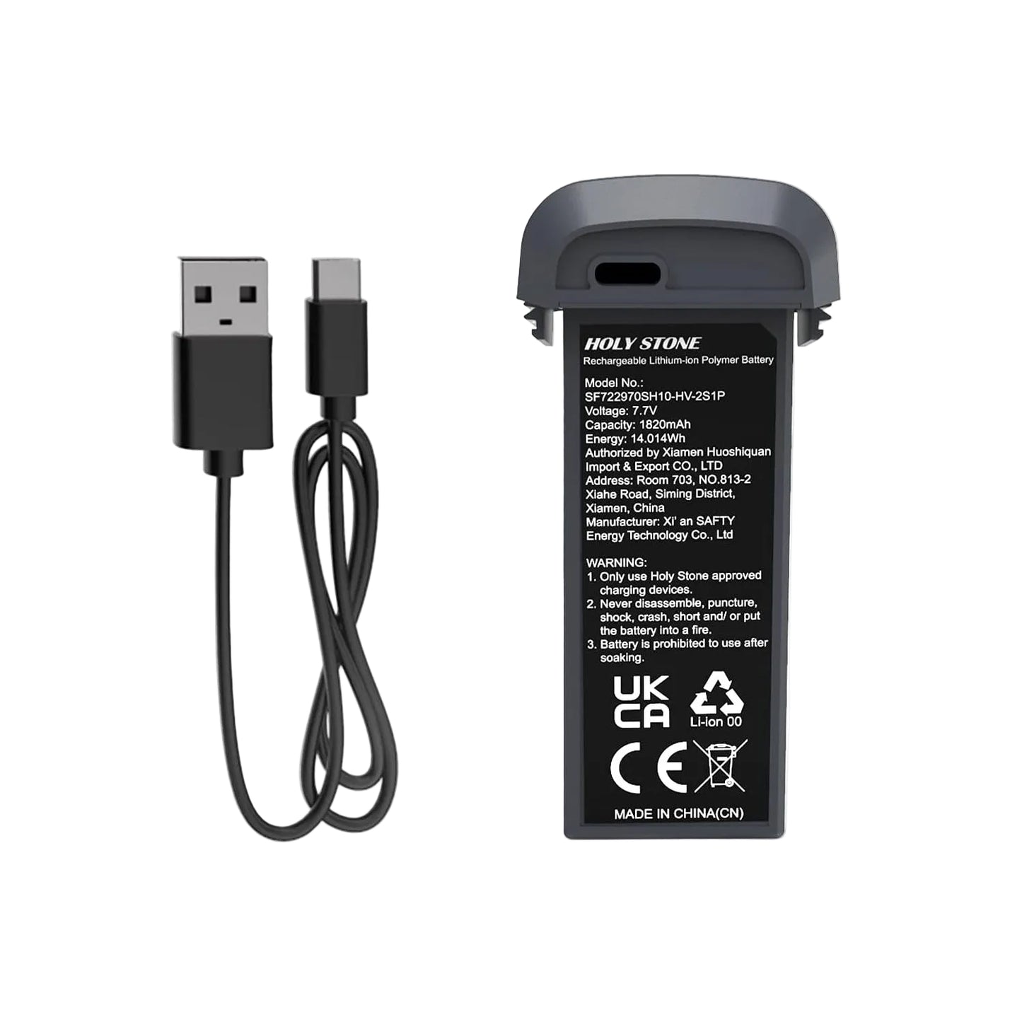 Holy Stone HS710 drone battery with charging cable