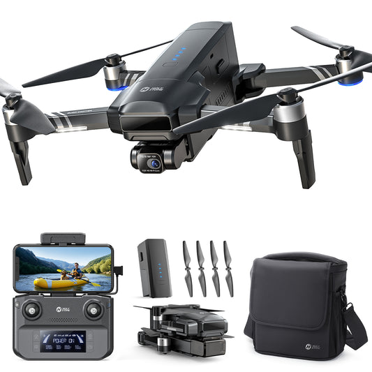 4K GPS drone with controller, modular battery, propellers and carrying case