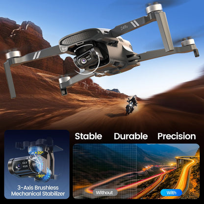 Aerial camera drone flying outdoors with stable, durable, and precise flight highlights