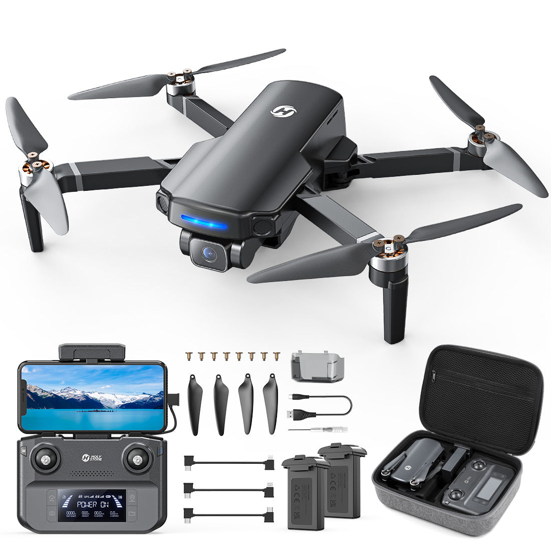 Holy Stone Drone HS360S Black（Dual Batteries）