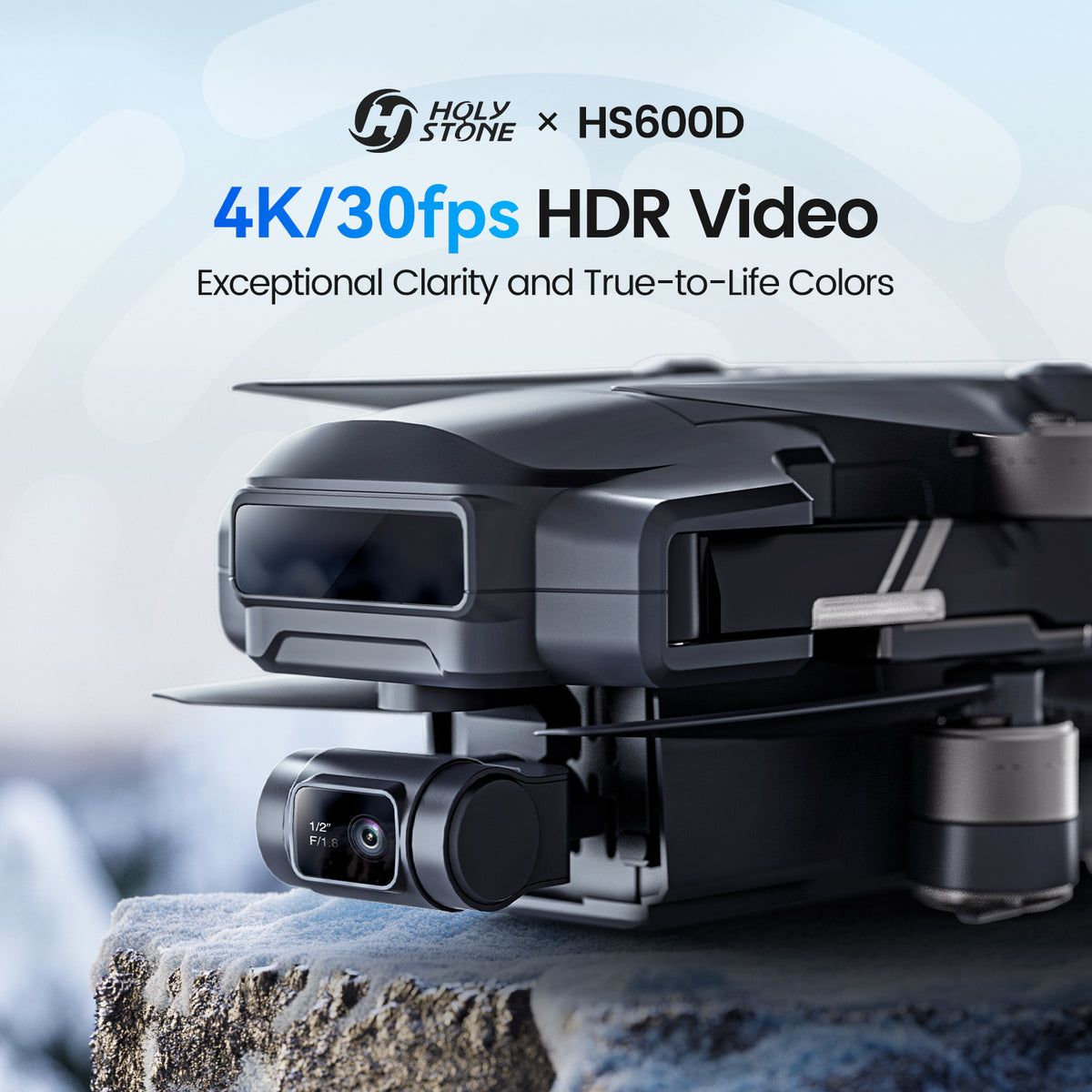 axis gimbal camera drone recording 4K 30FPS HDR video
