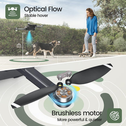 Brushless motor drone with optical flow positioning for stable hovering