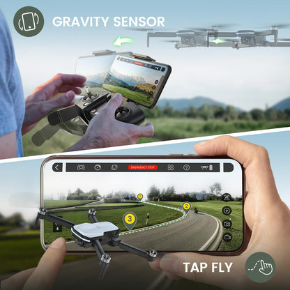 Drone with Gravity Sensor and Tap Fly app control
