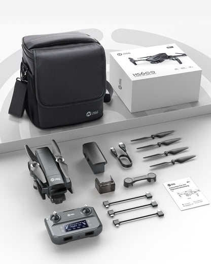 GPS drone package with controller, battery, propellers, cables and accessories