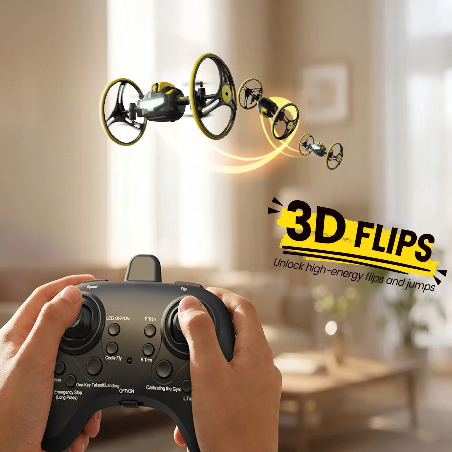 Holy Stone H4831 Multi-Surface Stunt Drone with Wheels