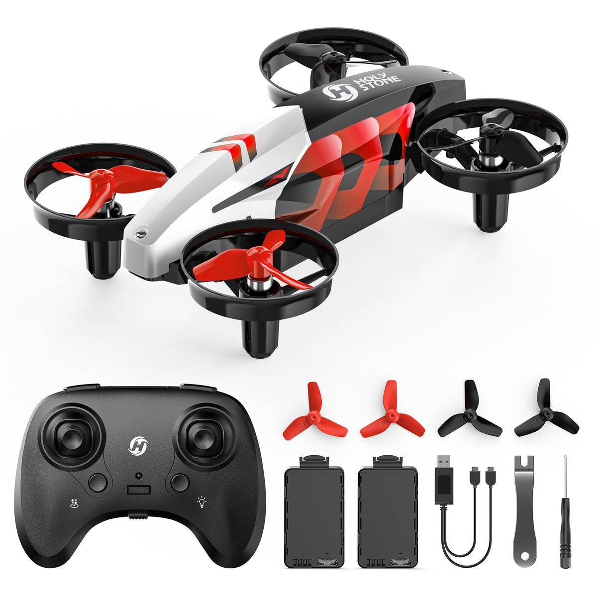 Holy Stone HS210T red 2-in-1 stunt drone for kids