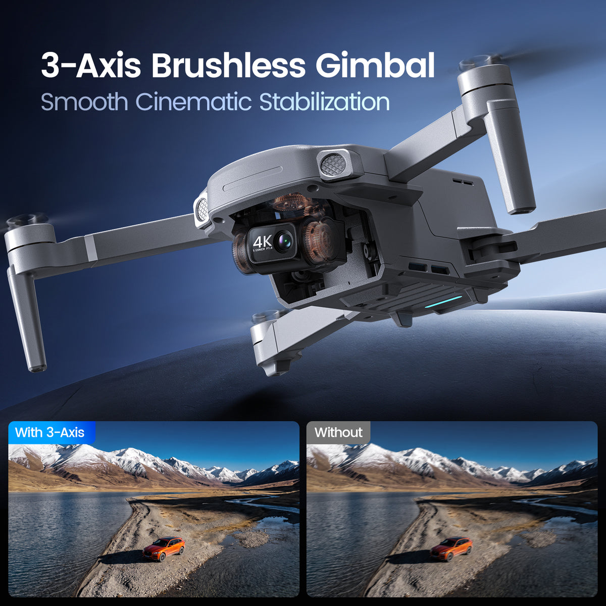 Holy Stone HS360G 3-Axis Mechanical Gimbal for Smooth 4K Video