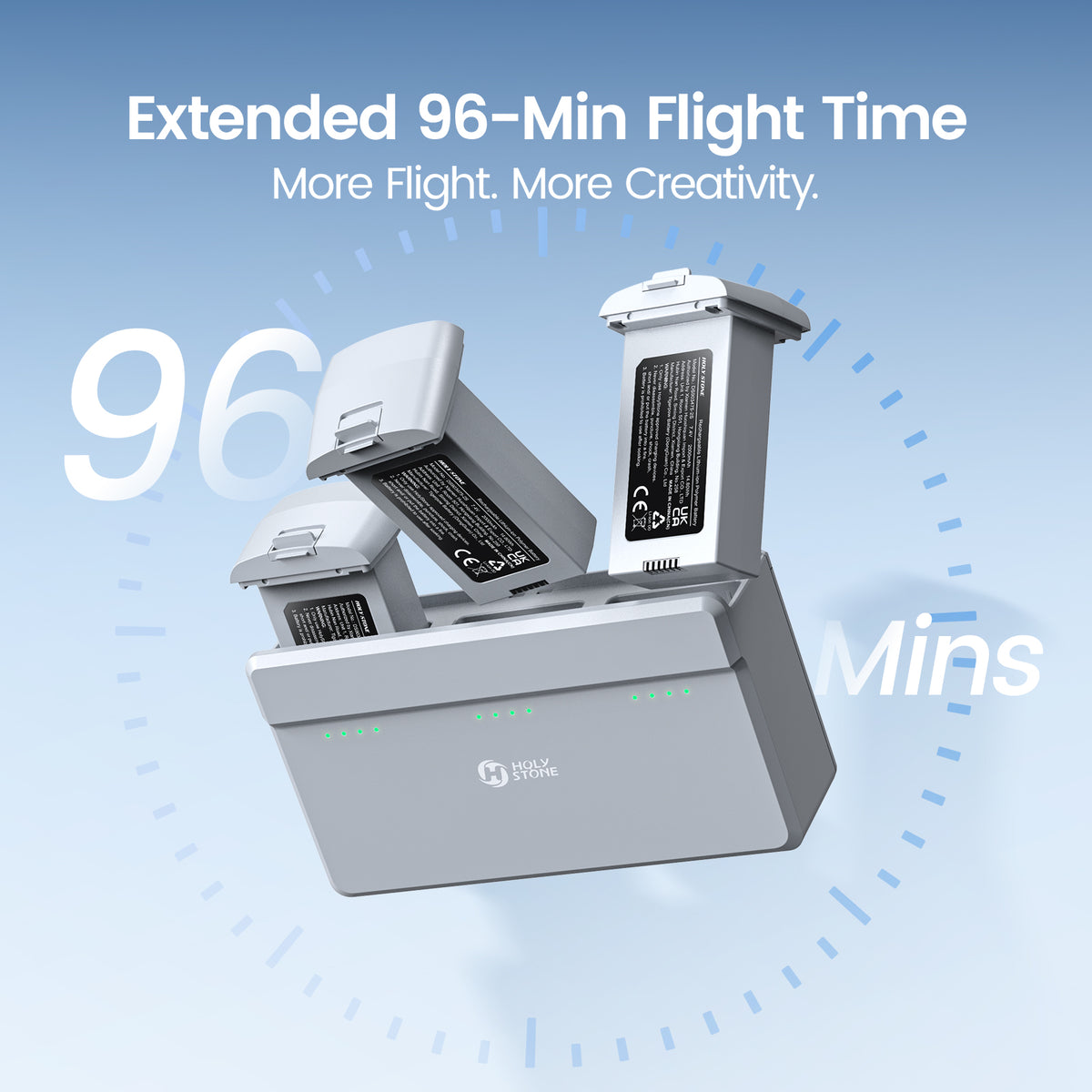 Holy Stone HS360G Three-Battery Kit with Up to 96 Minutes Total Flight Time