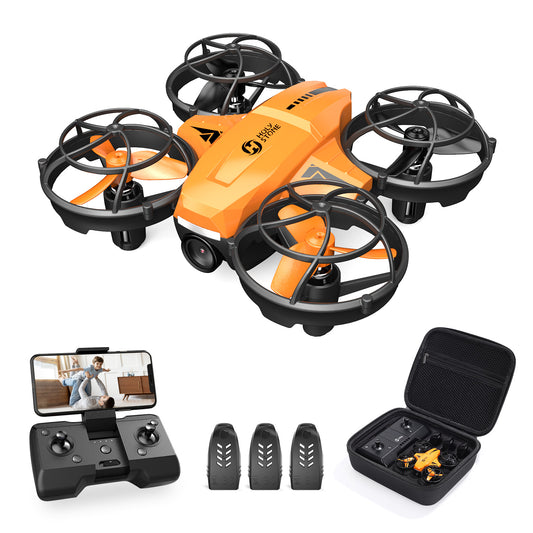 Holy Stone HS420 1080P mini camera drone for kids with remote controller, 3 batteries and carrying case