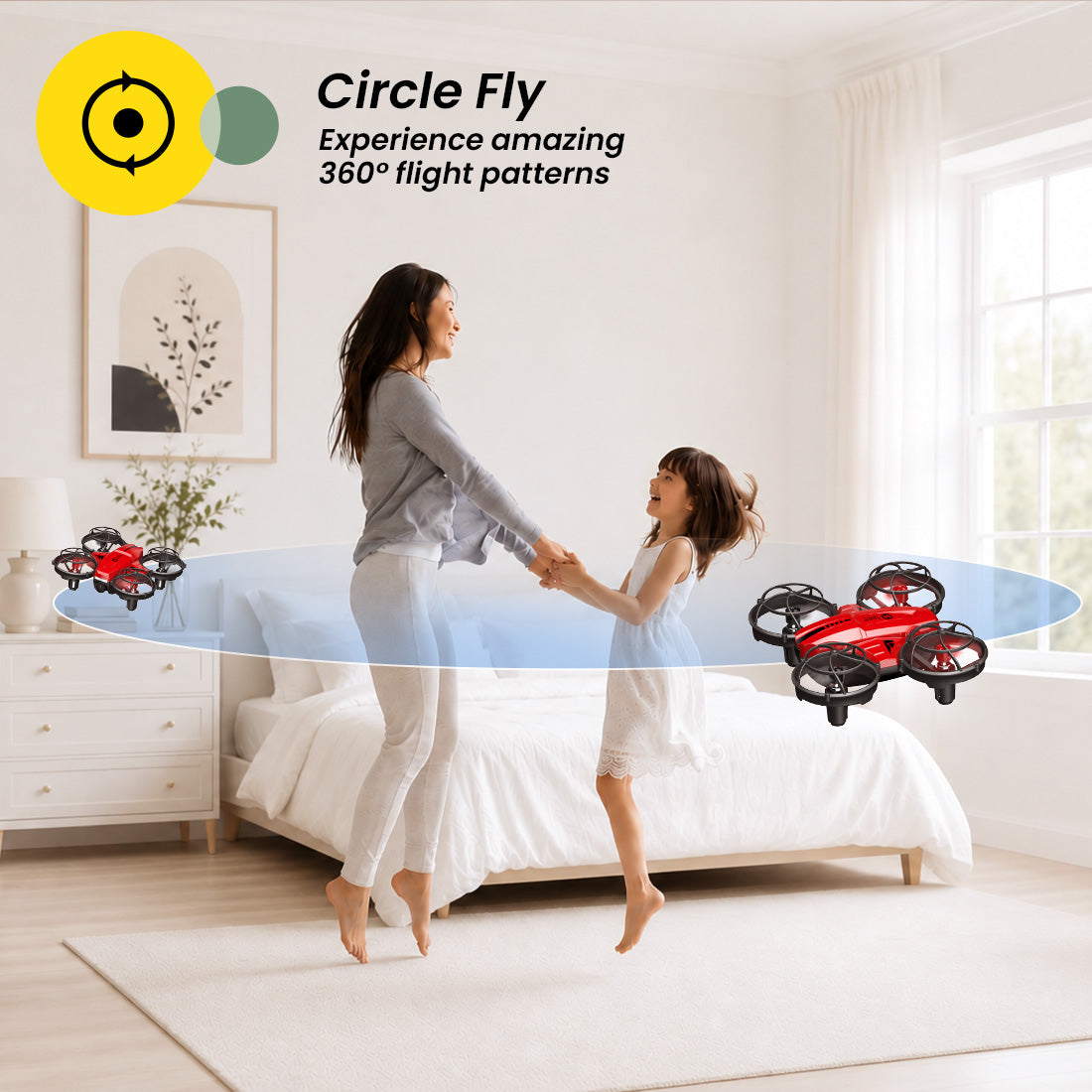 Holy Stone HS420 camera drone with Circle Fly mode for fun indoor flight patterns