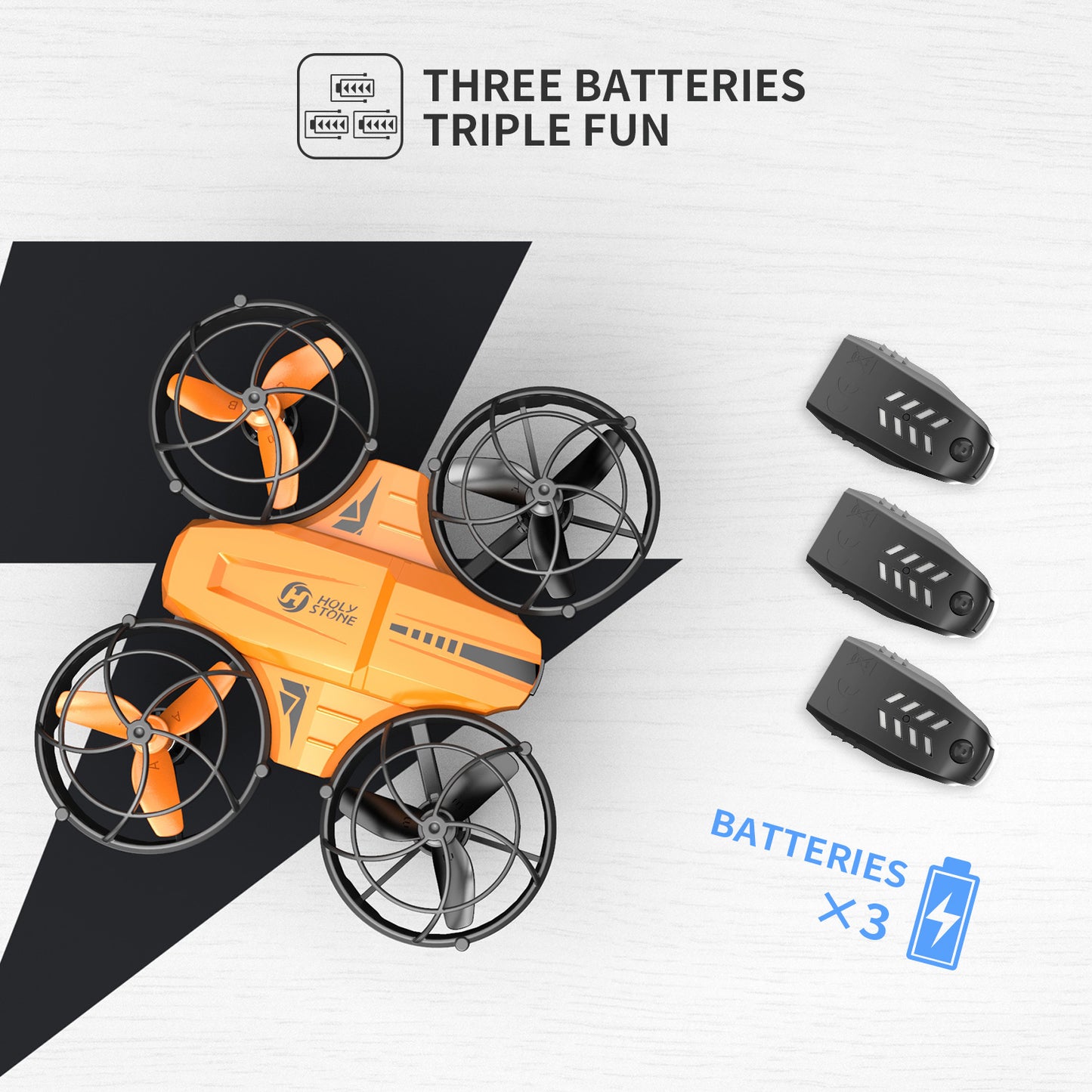 Holy Stone HS420 kids drone with 3 rechargeable batteries for longer playtime