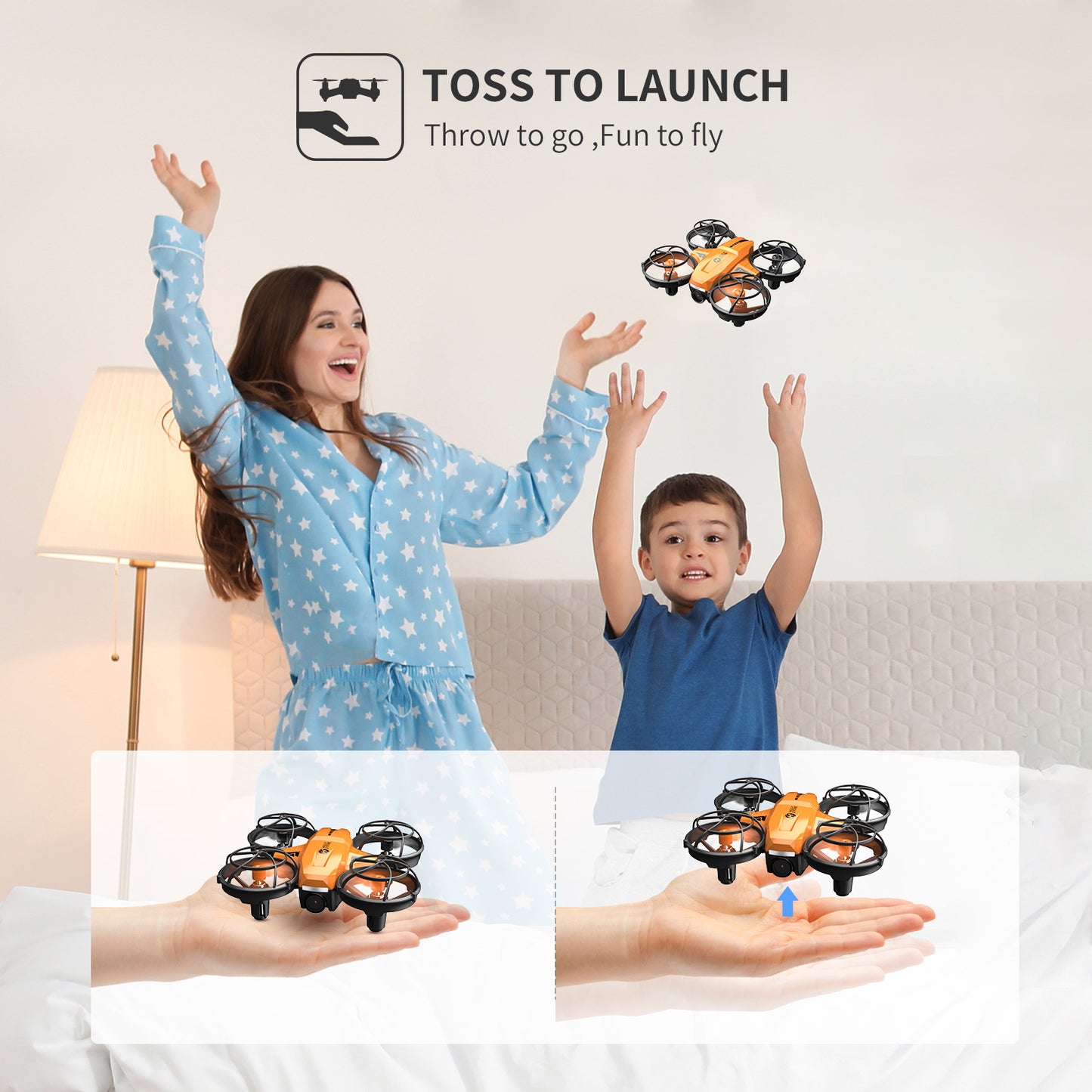 Holy Stone HS420 mini drone with toss-to-launch feature for easy takeoff
