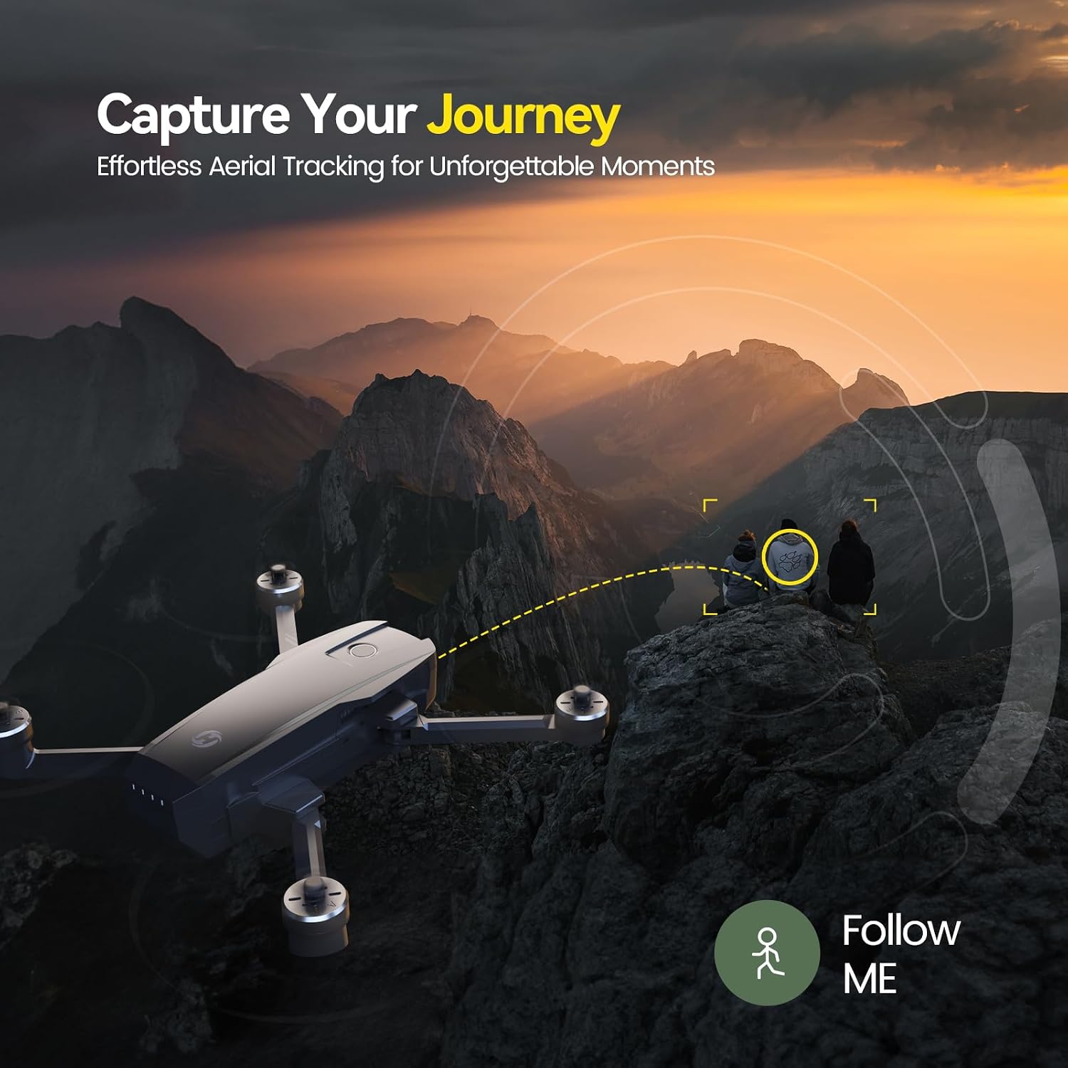Holy Stone HS720 drone using Follow Me mode for automatic outdoor flight tracking