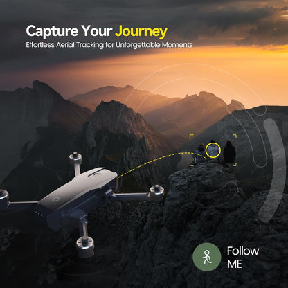 Holy Stone HS720 drone using Follow Me mode for automatic outdoor flight tracking