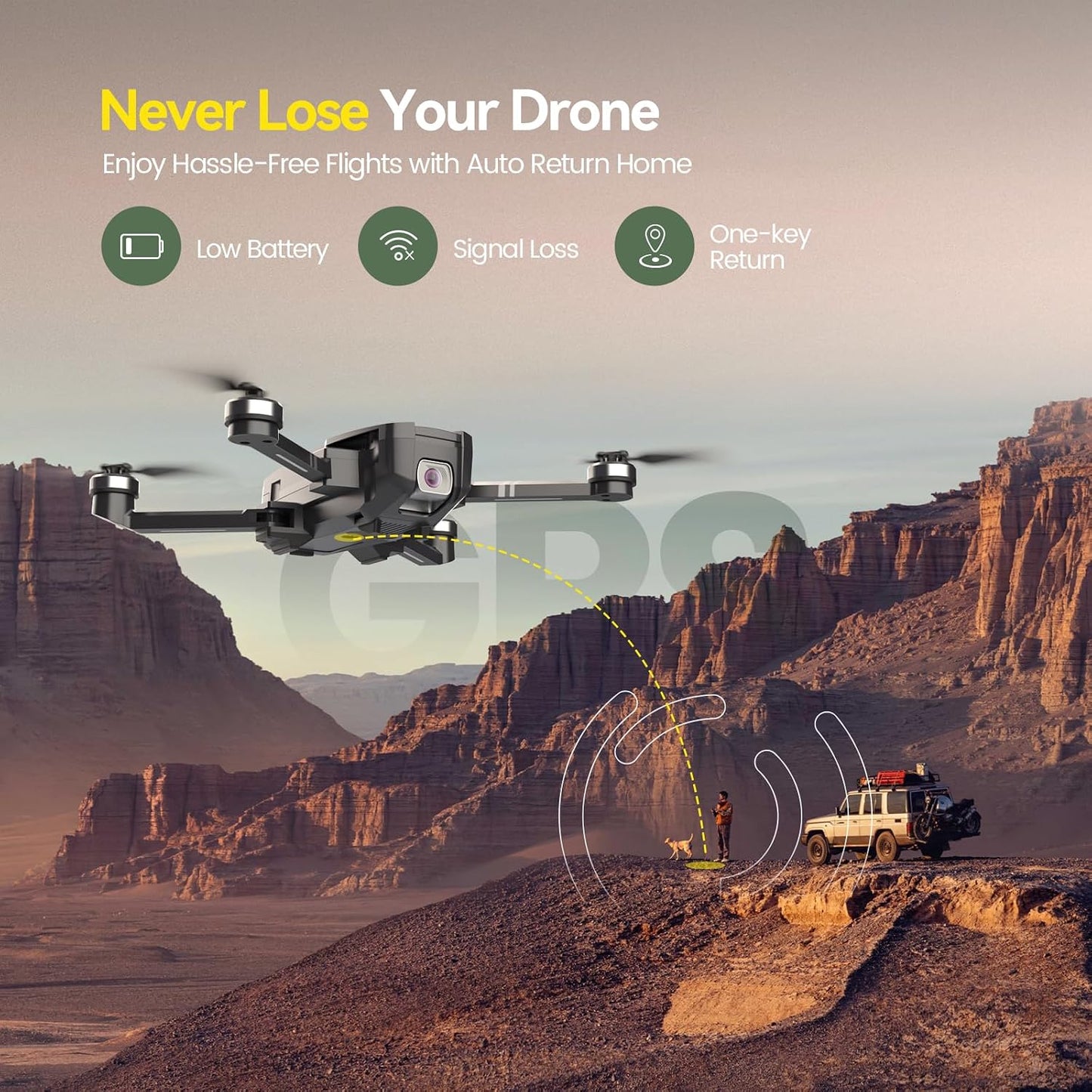 Holy Stone HS720 GPS drone with return-to-home and intelligent flight features