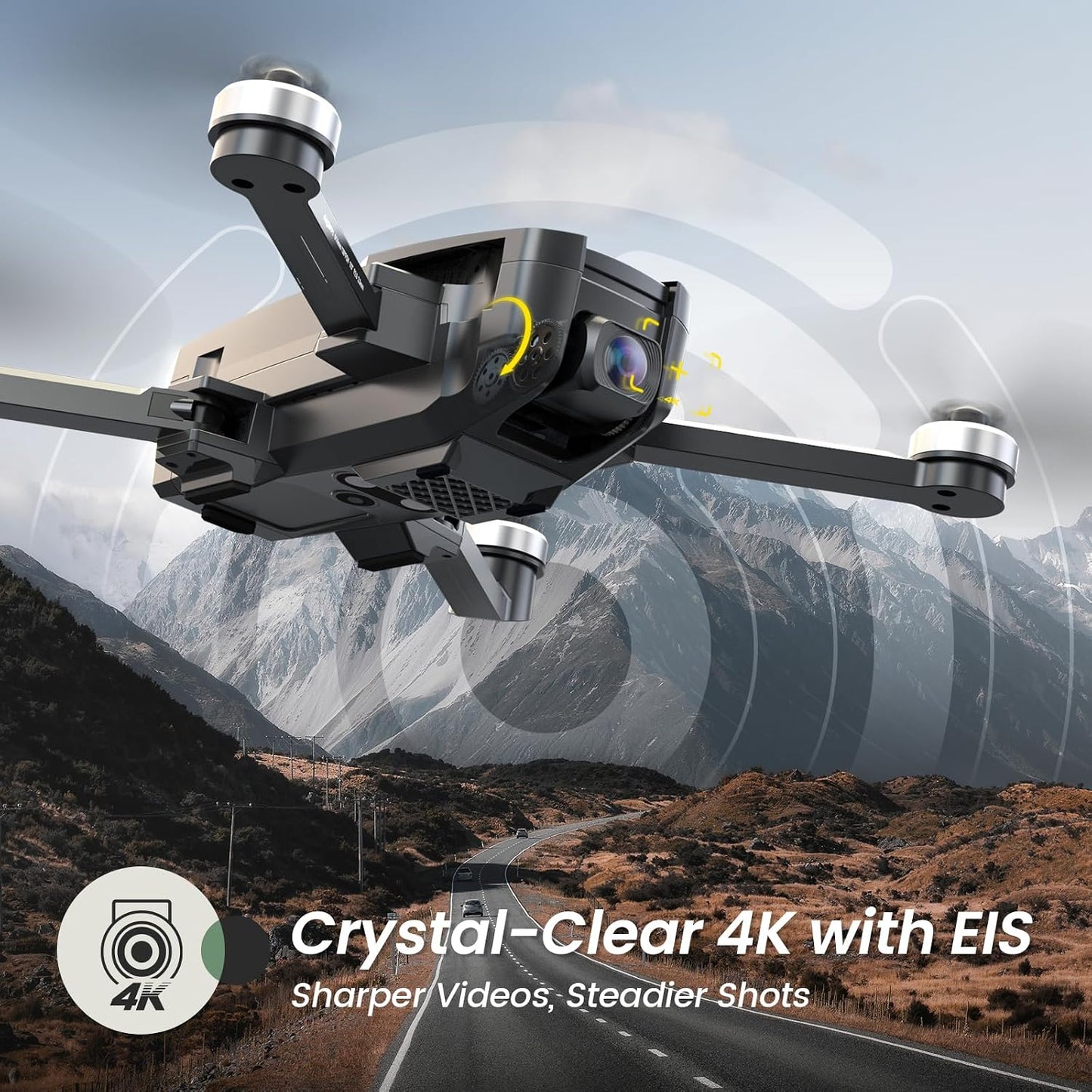 Holy Stone HS720E camera drone with 4K EIS for clearer and steadier aerial footage