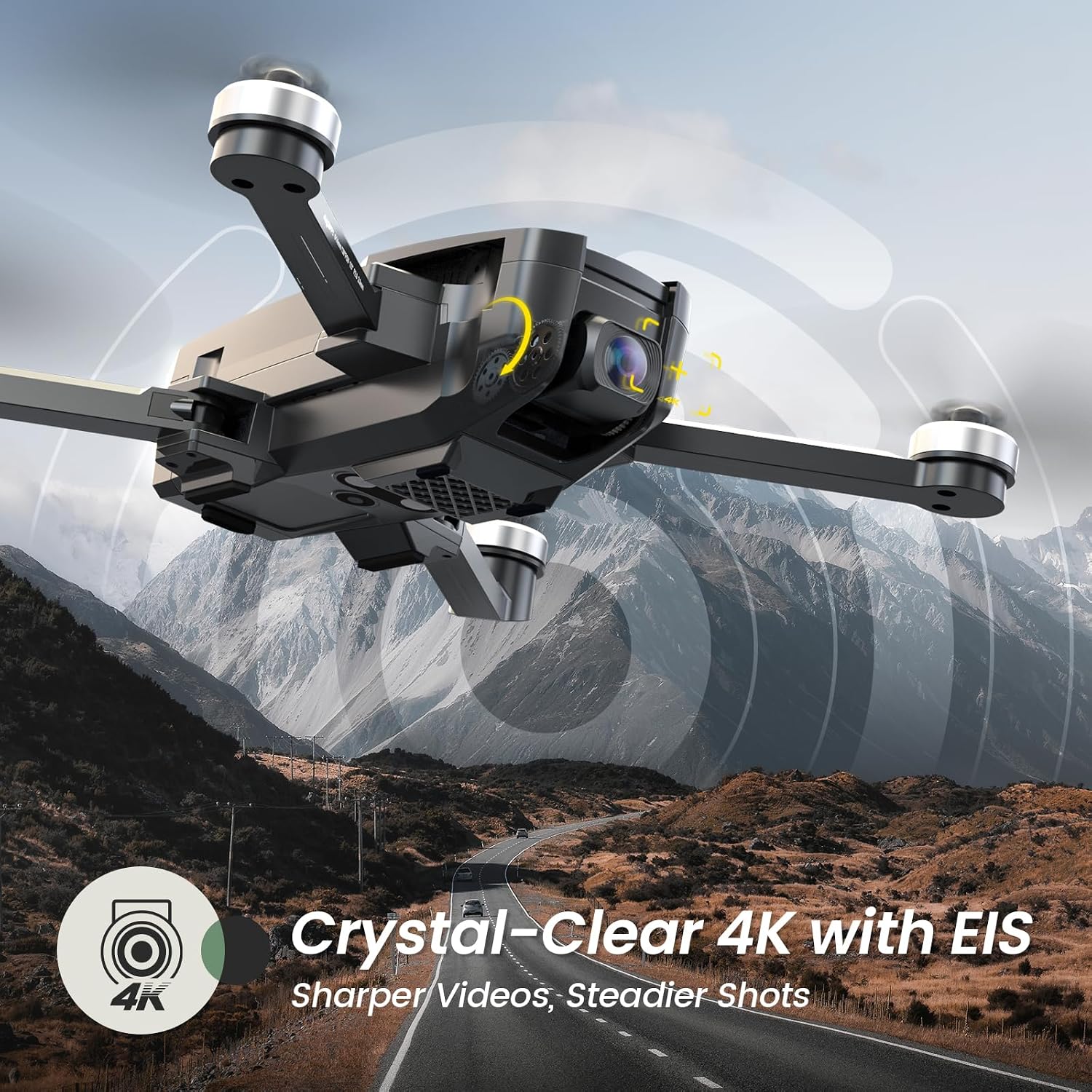 Holy Stone HS720E camera drone with 4K EIS for clearer and steadier aerial footage