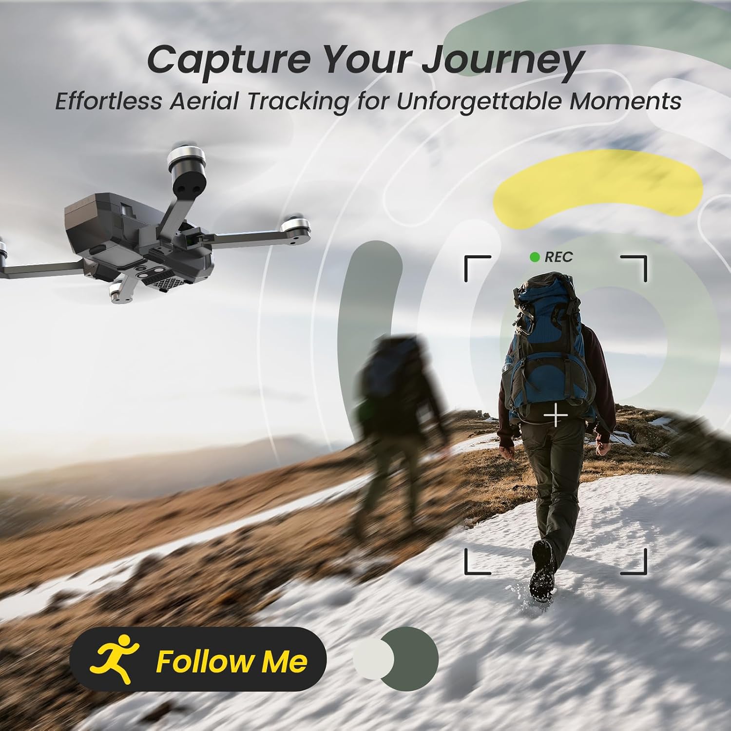 Holy Stone HS720E drone using Follow Me mode for automatic outdoor flight tracking