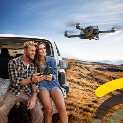 Holy Stone HS720E GPS drone flying during an outdoor adventure