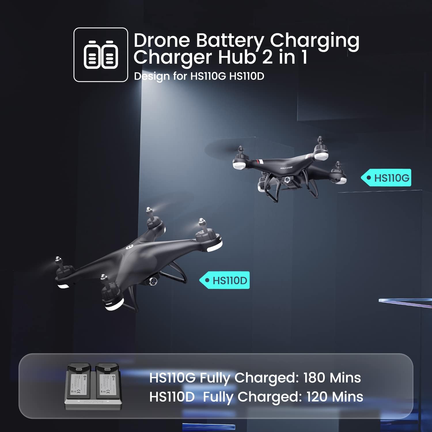 ドローン Holy Stone HS110G 専用充電器付き Holy Stone HS110D/HS110G 2 in 1 Charger