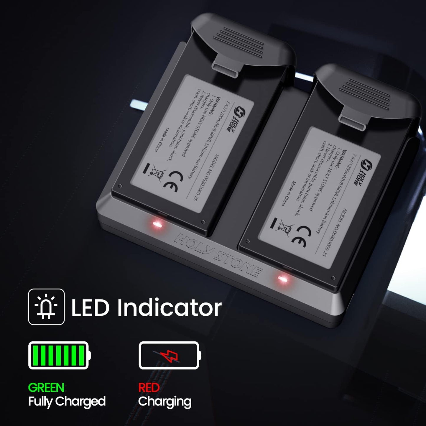 Holy Stone HS110D and HS110G charger LED indicator