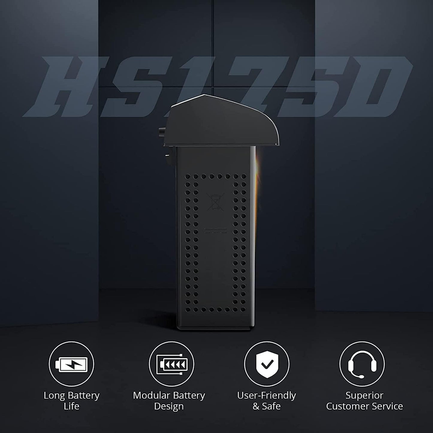 Holy Stone hs175d battery long battery life and modular design