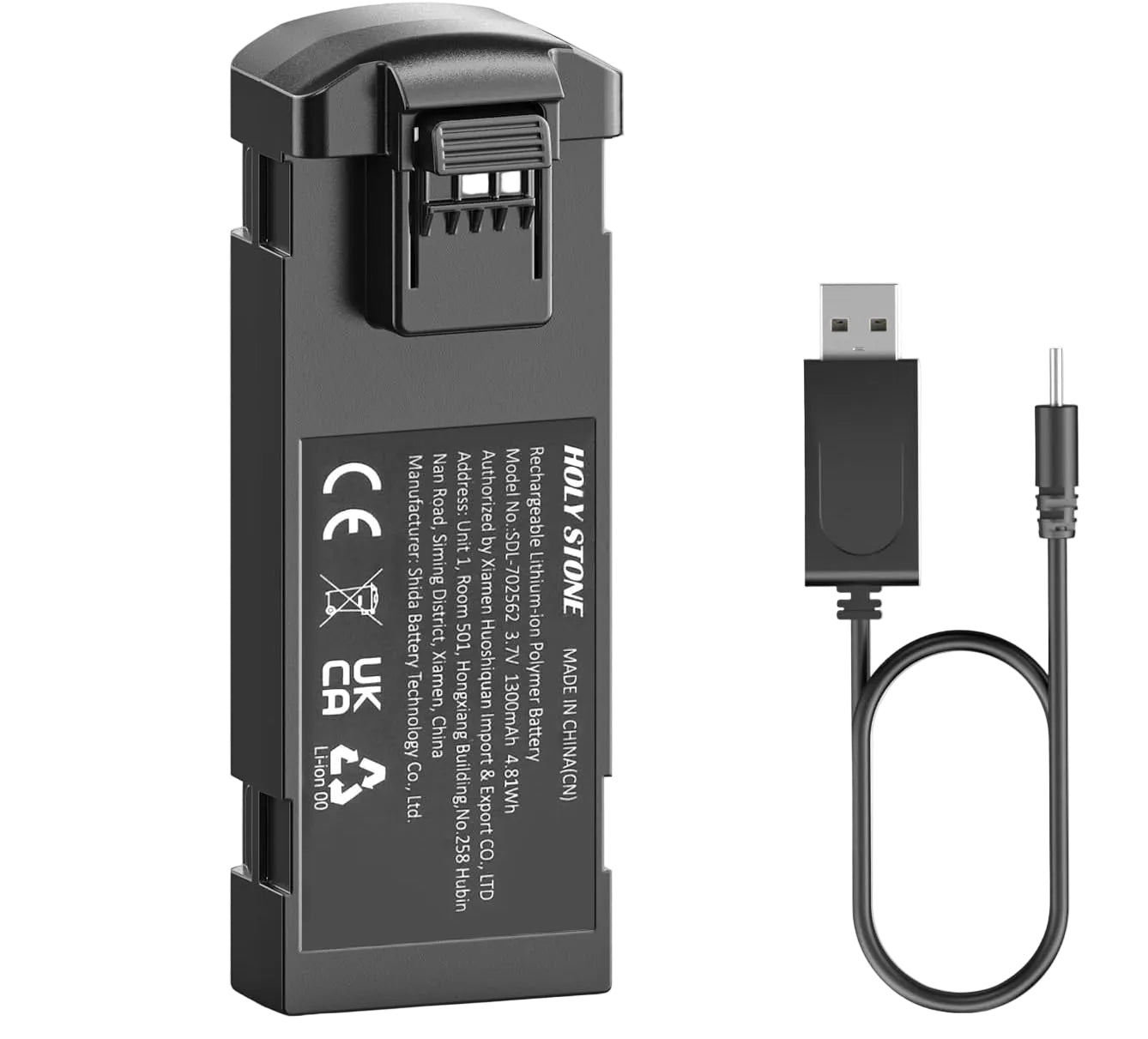Holy Stone HS290 drone battery with charging cable