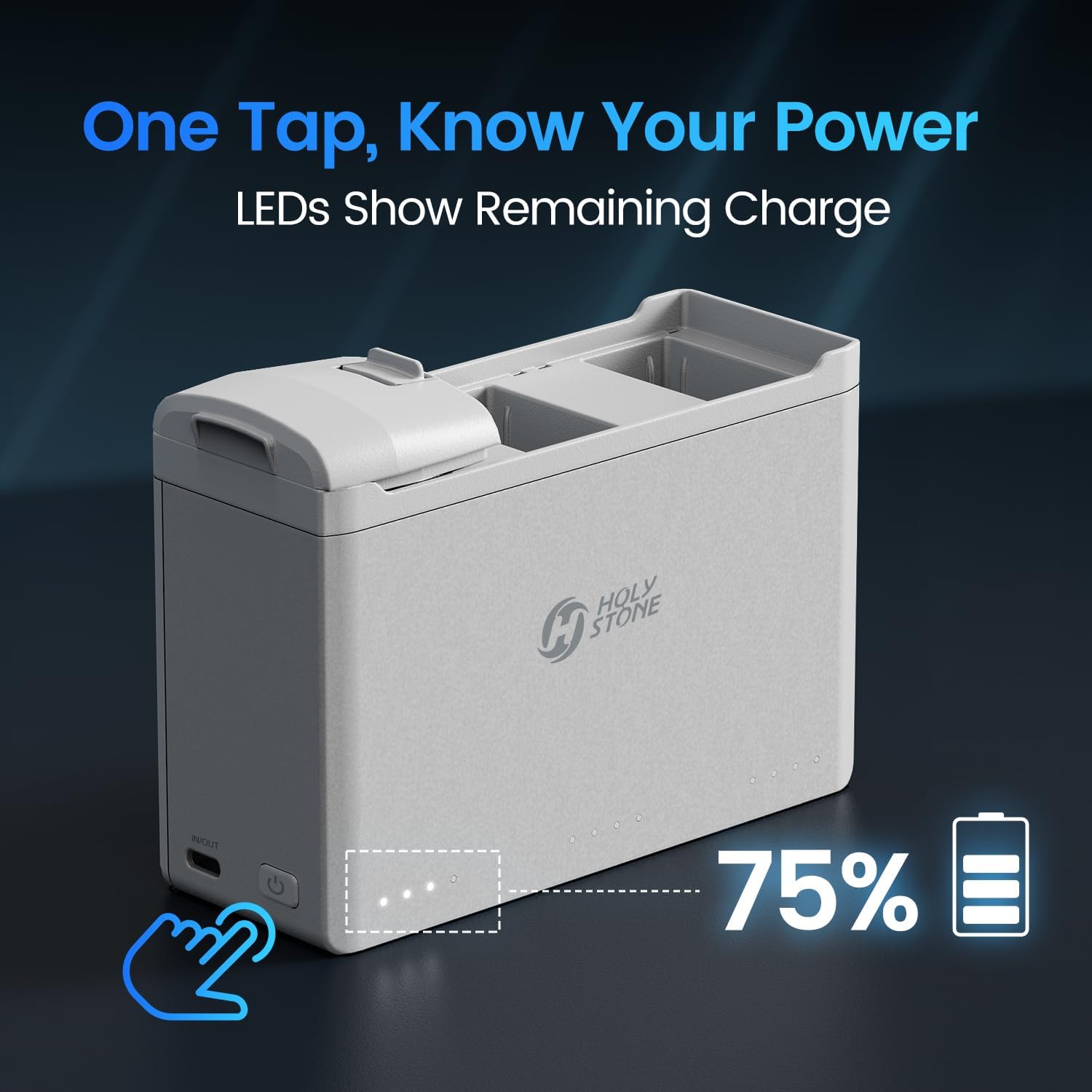 Holy Stone HS360E and HS360D smart charging hub battery level display