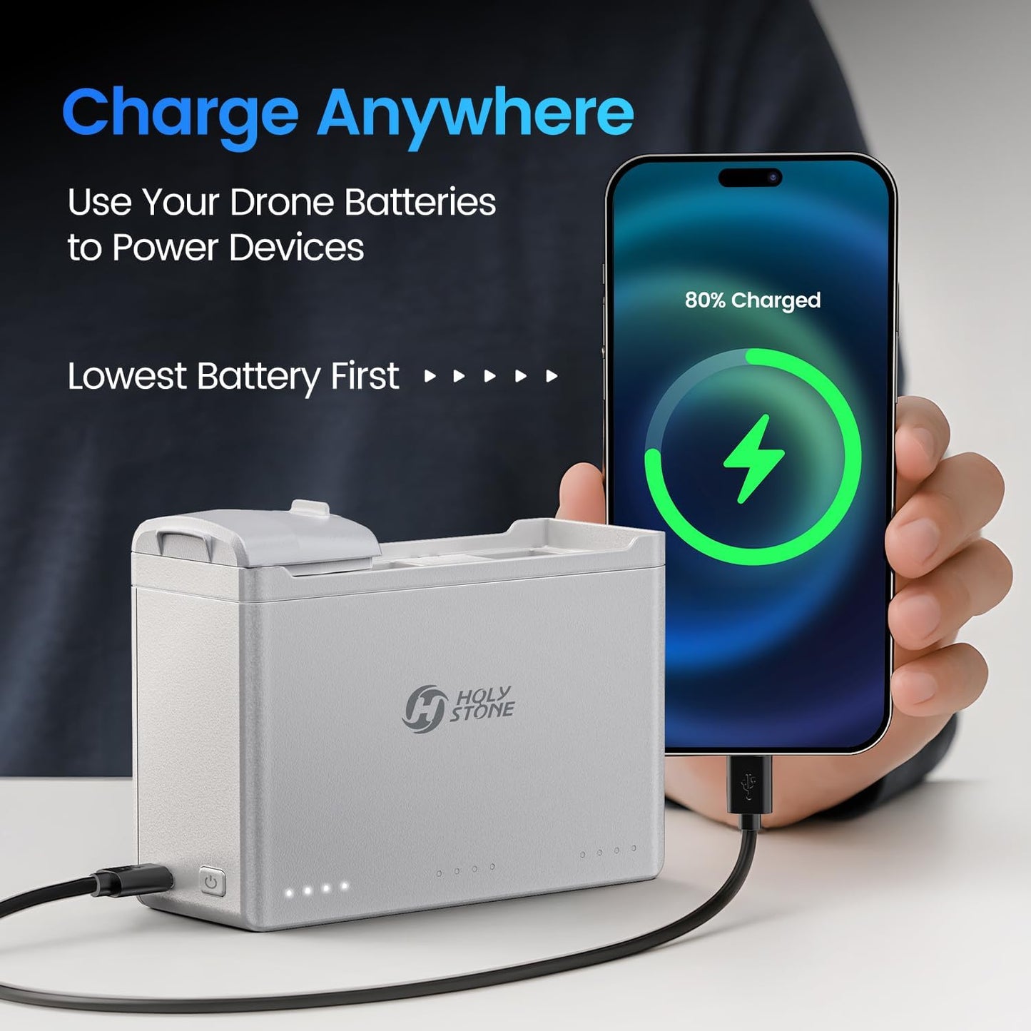 Holy Stone HS360E and HS360D smart charging hub power bank function