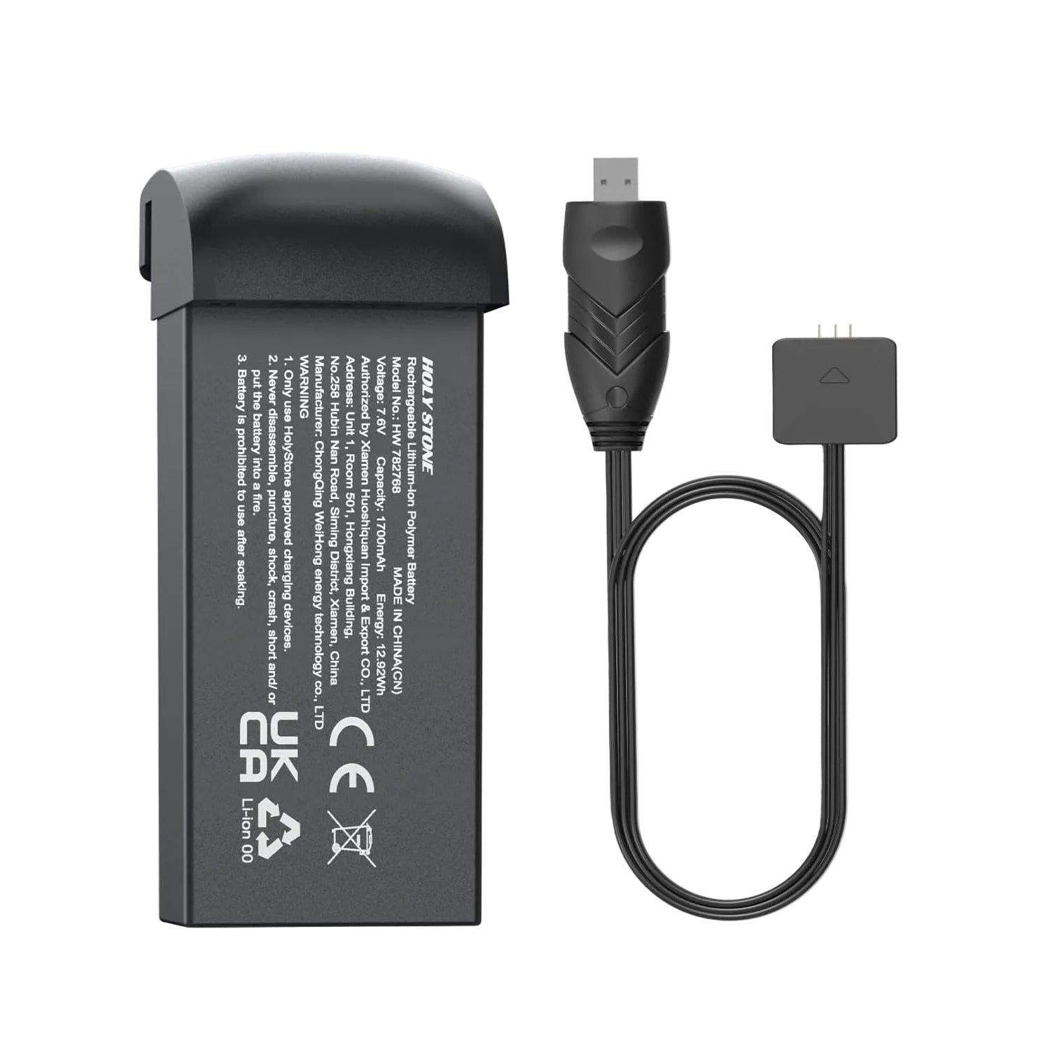 Holy Stone HS460 drone battery with charging cable