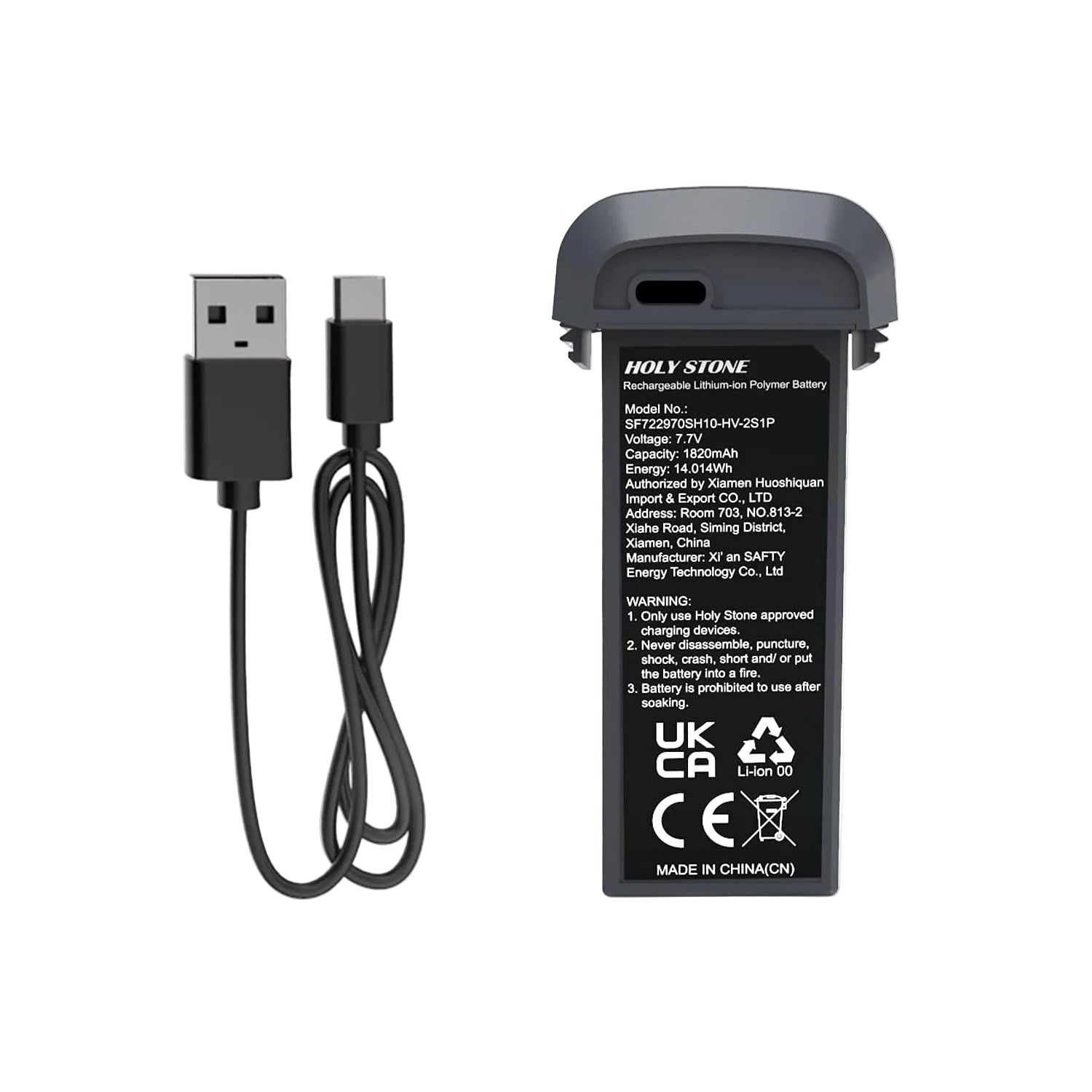 Holy Stone HS710 drone battery with charging cable
