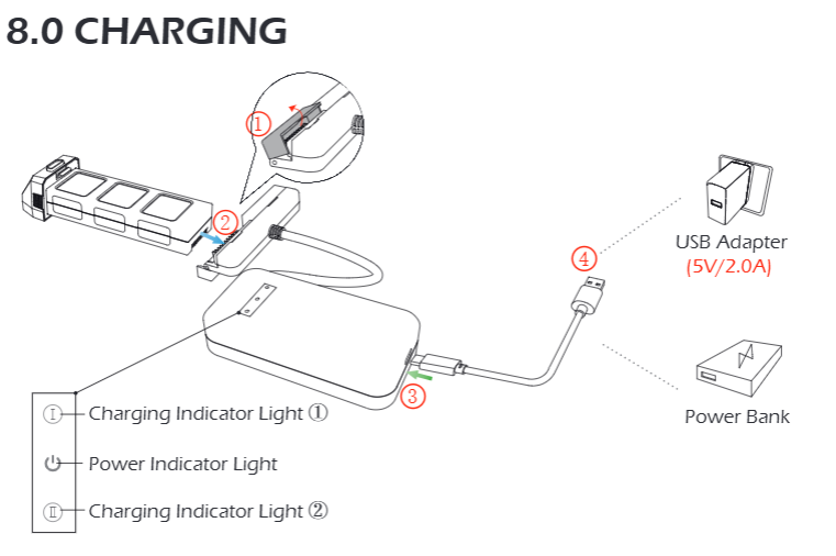Holy Stone HS720 and HS720E battery charging