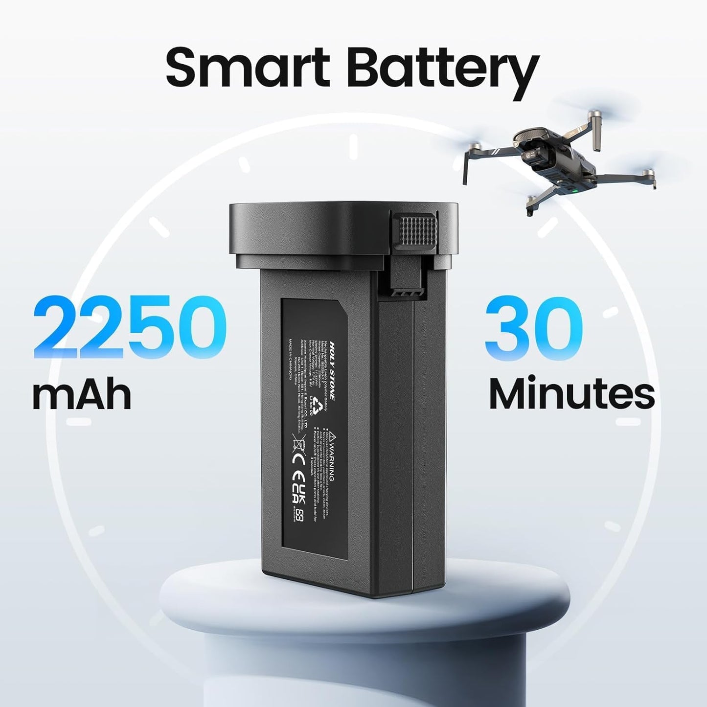 Holy Stone HS900 battery with 2250mAh capacity and up to 30 minutes flight time