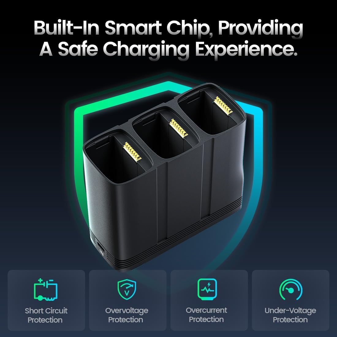 Holy Stone HS900 battery charging hub with multiple protection features