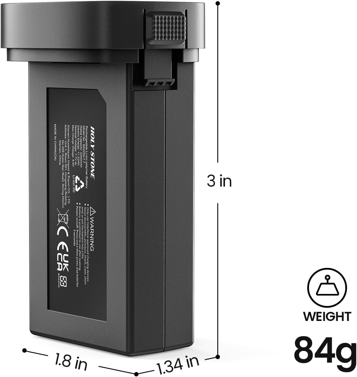 Holy Stone HS900 battery dimensions and weight specifications