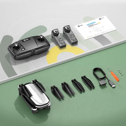 HS280D drone package with controller, batteries, propellers and accessories