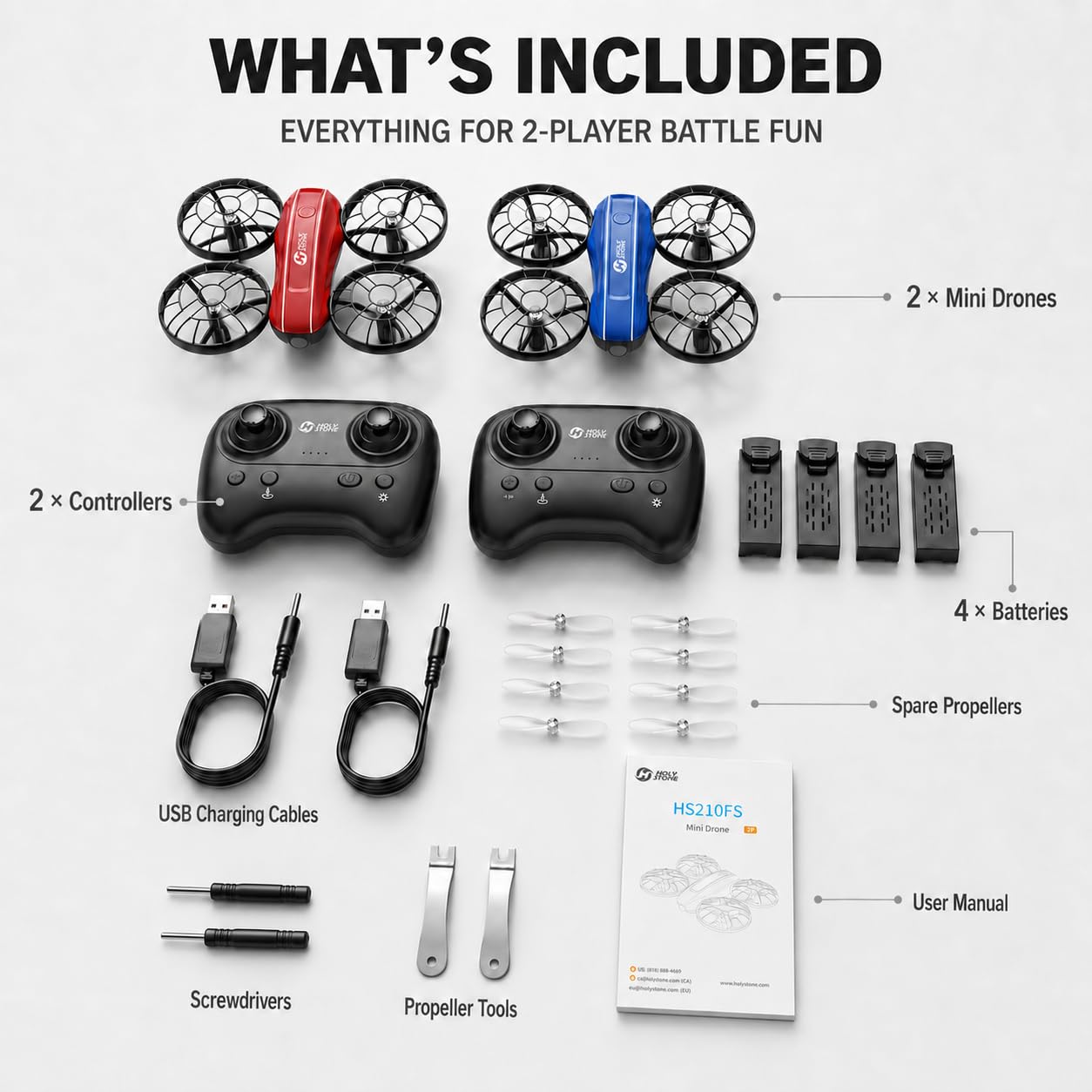 Holy Stone HS210FS 2-Player Battle Drone Set - Holy Stone