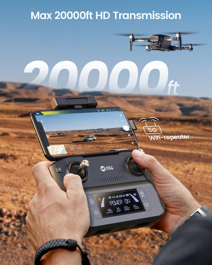 Long-range GPS drone with up to 20000ft transmission and FPV live view