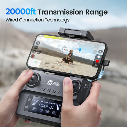 Long-range GPS drone with up to 6KM image transmission and wired connection