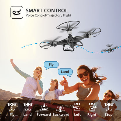 Holy Stone HS110D FPV RC Drone With 1080P HD Camera Live Video 120 Wide Angle WiFi Quadcopter With Gravity Sensor, Voice Control, Gesture Control, Altitude Hold, Headless Mode, 3D Flip RTF 2 Batteries