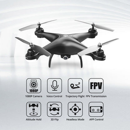 Holy Stone HS110D FPV RC Drone With 1080P HD Camera Live Video 120 Wide Angle WiFi Quadcopter With Gravity Sensor, Voice Control, Gesture Control, Altitude Hold, Headless Mode, 3D Flip RTF 2 Batteries